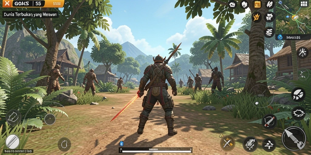 Tampilan menarik dari gameplay Open World GOAL55.