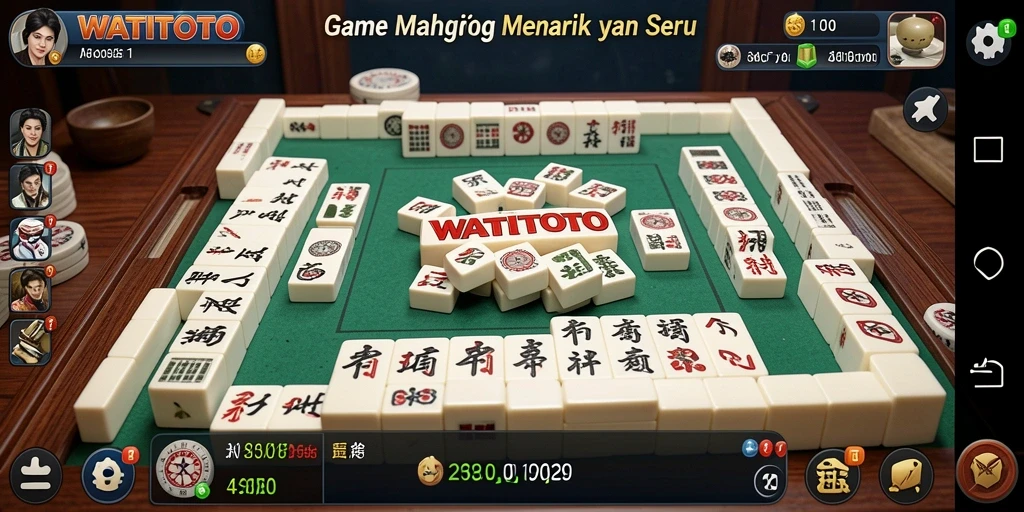 Tampilan gameplay seru di WATITOTO dengan berbagai tantangan Mahjong.